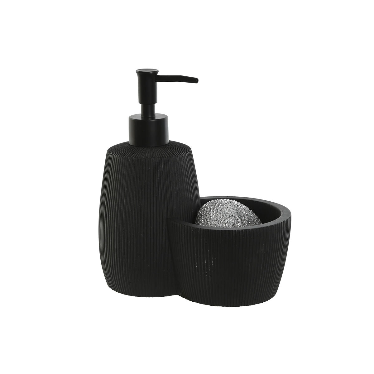 Tvåldispenser Home ESPRIT Svart Harts ABS 15 x 8,7 x 18,5 cm