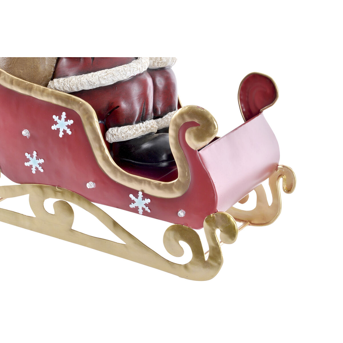 Dekoration DKD Home Decor LED Ljus Röd Metall Harts Tomte 32 x 17 x 29 cm - 2