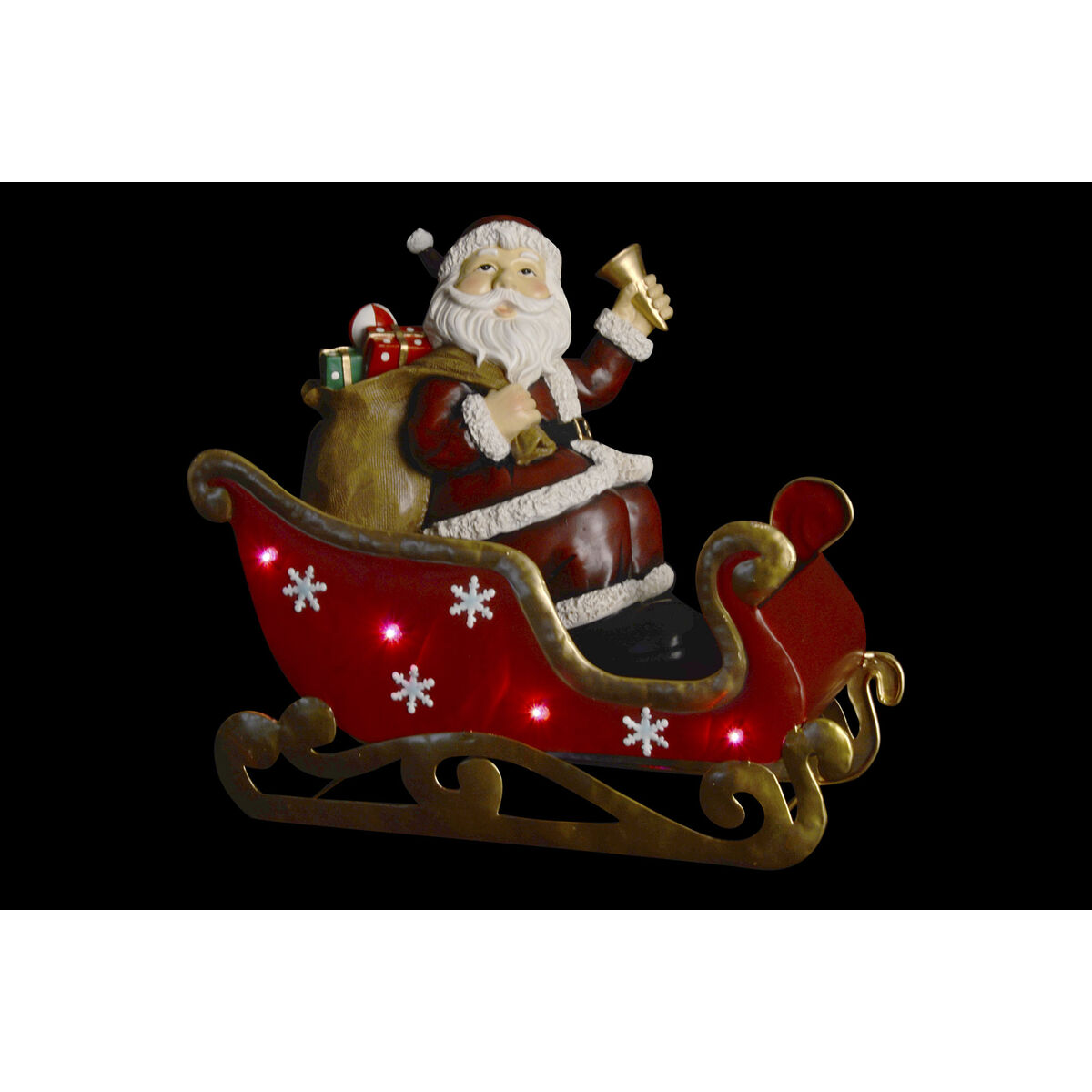 Dekoration DKD Home Decor LED Ljus Röd Metall Harts Tomte 32 x 17 x 29 cm - 3