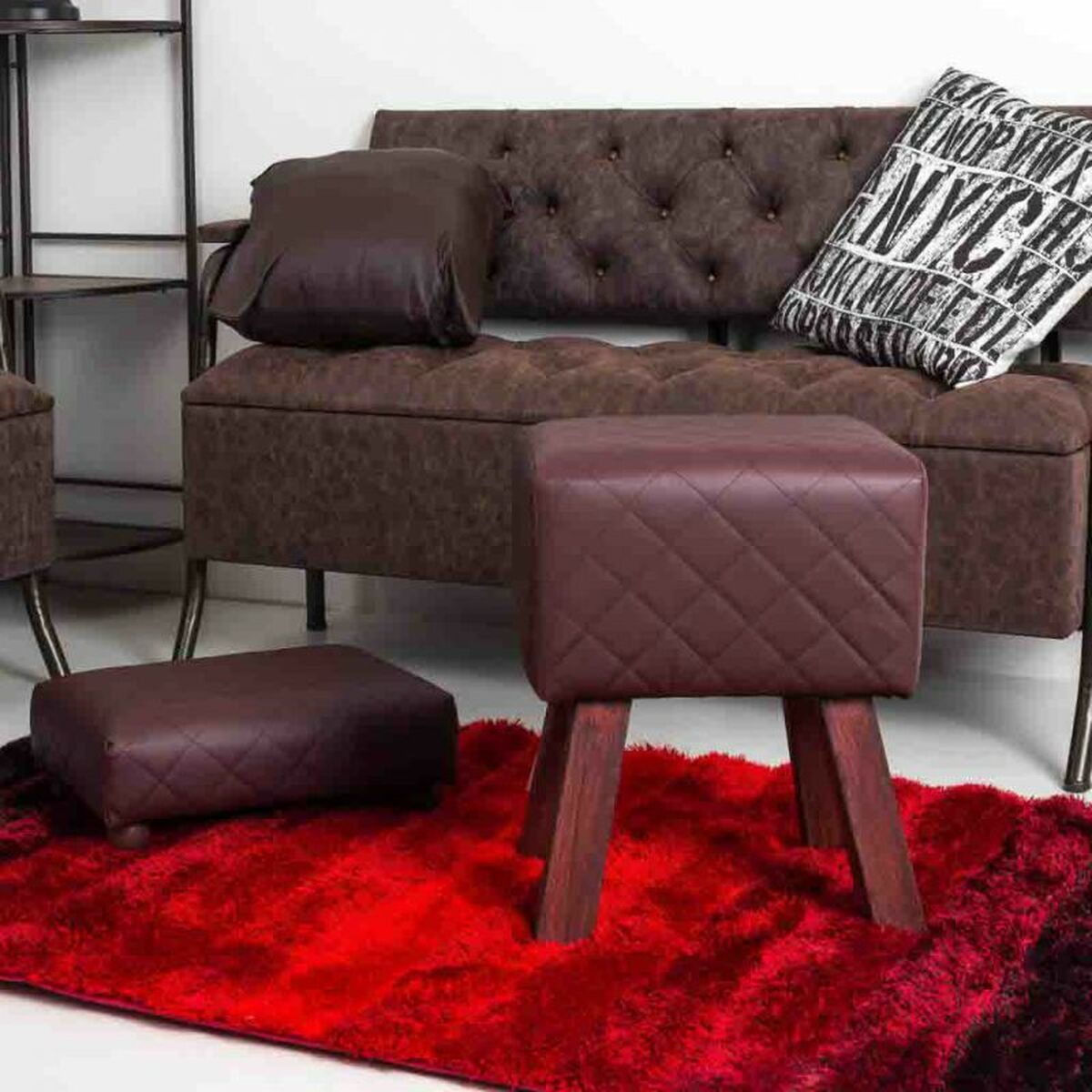 Sittpall Alexandra House Living PVC Trä MDF 30 x 47 x 36 cm - 2