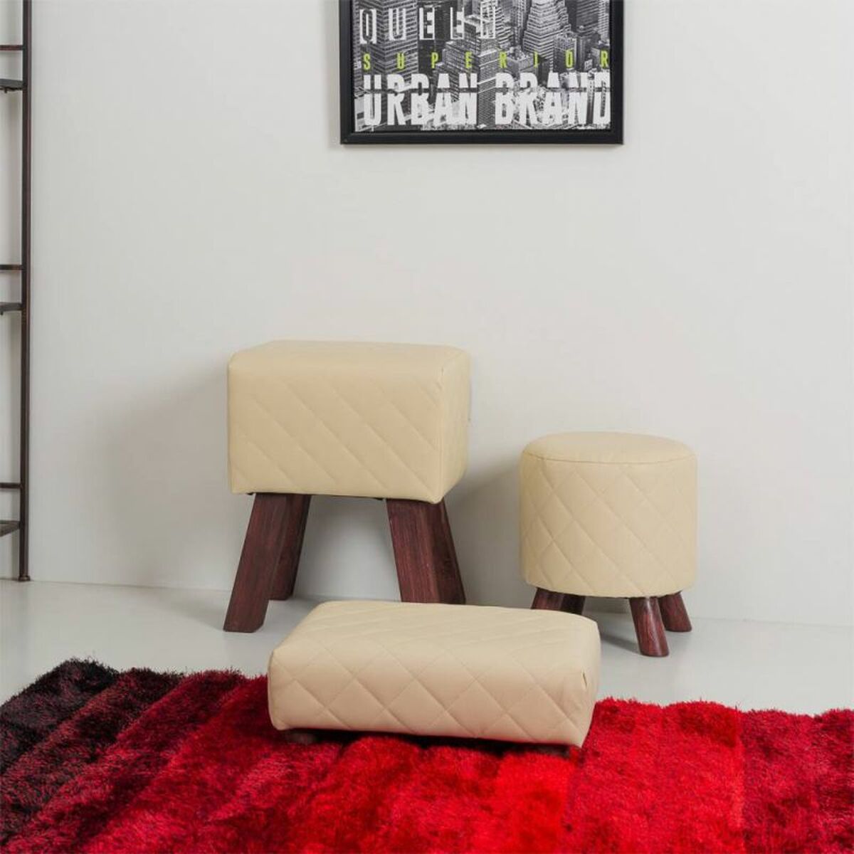 Sittpall Alexandra House Living PVC Trä MDF 30 x 47 x 36 cm - 2