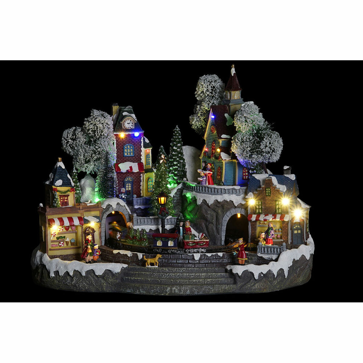 Julgranskula DKD Home Decor Stad LED Ljus Harts PVC (47 x 36 x 34 cm) - 5