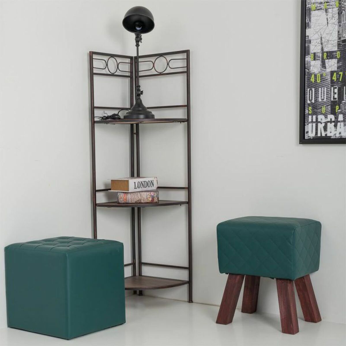 Sittpall Alexandra House Living PVC Trä MDF 30 x 47 x 36 cm - 2