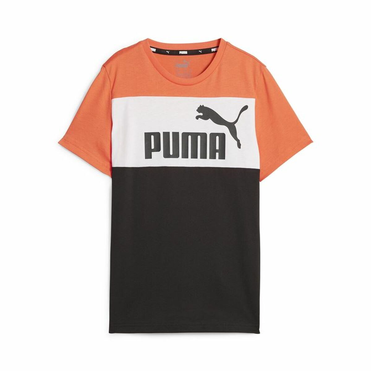 Barn T-shirt med kortärm Puma Ess Block Svart Orange