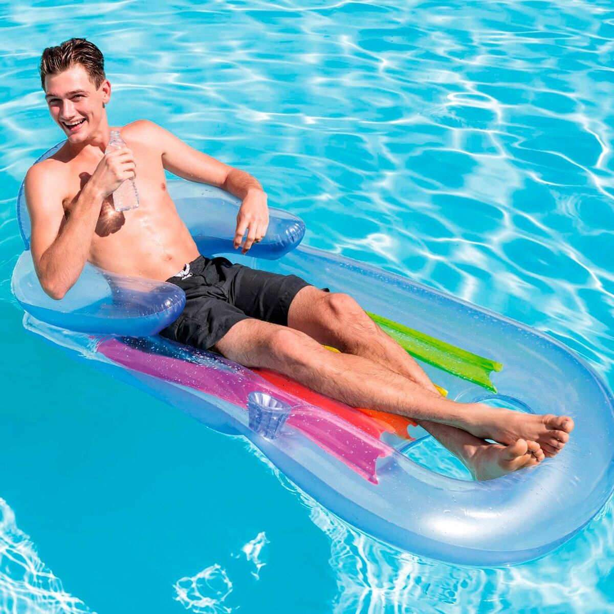 Uppblåsbar poolstol Intex Regnbåge 160 x 53 x 85 cm (6 antal) - 12
