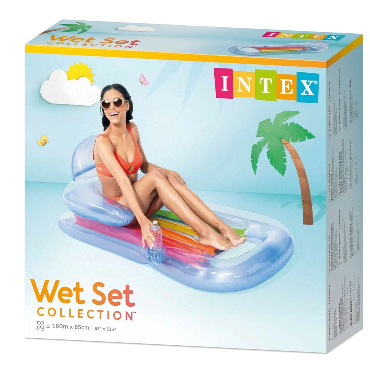 Uppblåsbar poolstol Intex Regnbåge 160 x 53 x 85 cm (6 antal) - 2