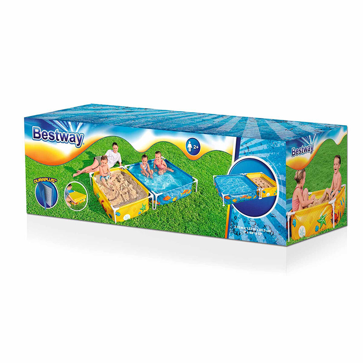Bestway Stel Barnpool med Sandlåda 213x122x30,5 cm +2 år Trädgård 00561 - 3