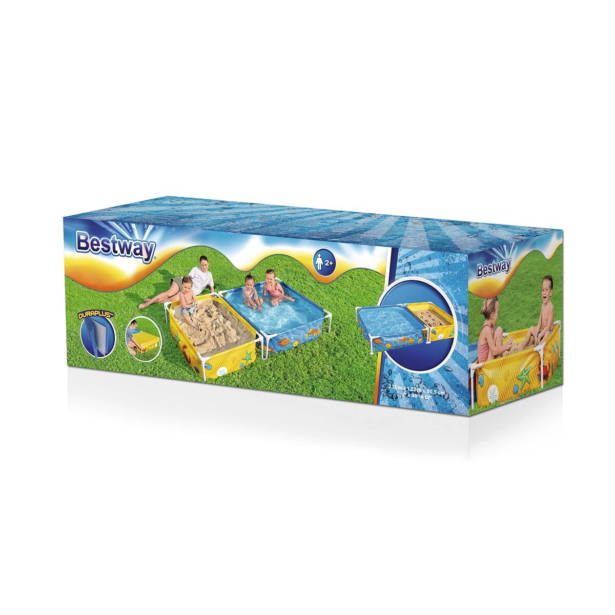 Bestway Stel Barnpool med Sandlåda 213x122x30,5 cm +2 år Trädgård 00561 - 12