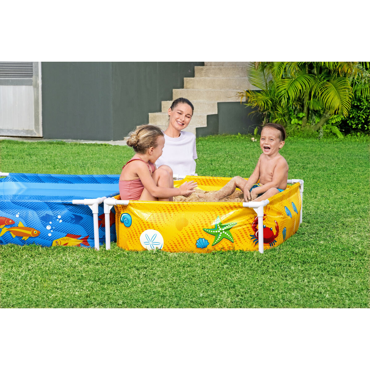 Bestway Stel Barnpool med Sandlåda 213x122x30,5 cm +2 år Trädgård 00561 - 14