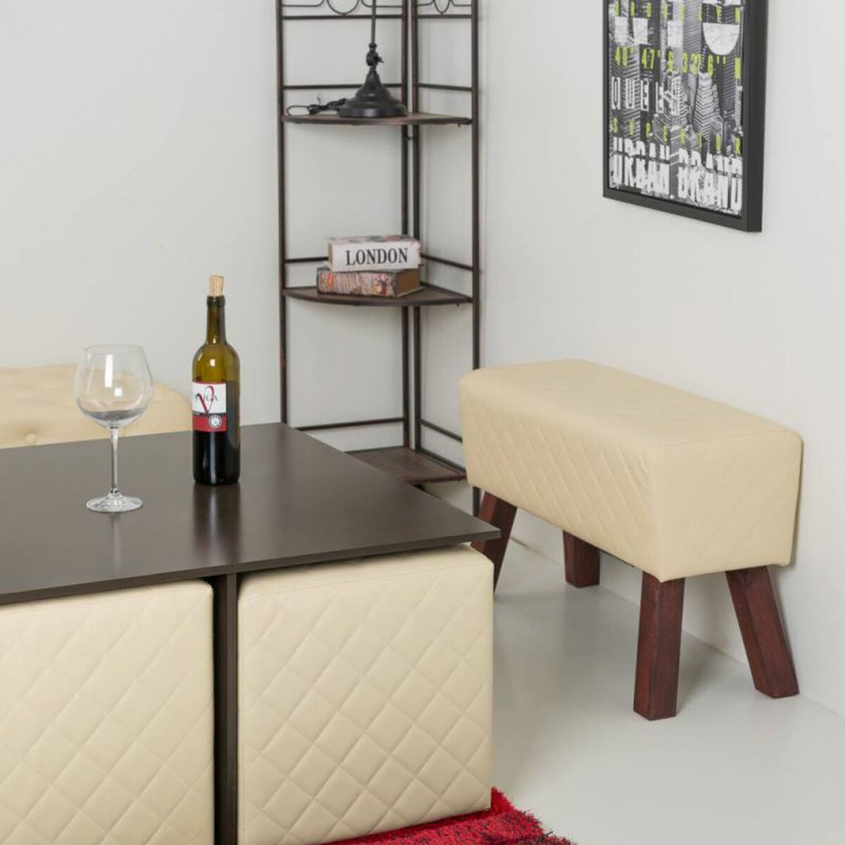 Sittpall Alexandra House Living PVC Trä MDF 30 x 47 x 72 cm - 2