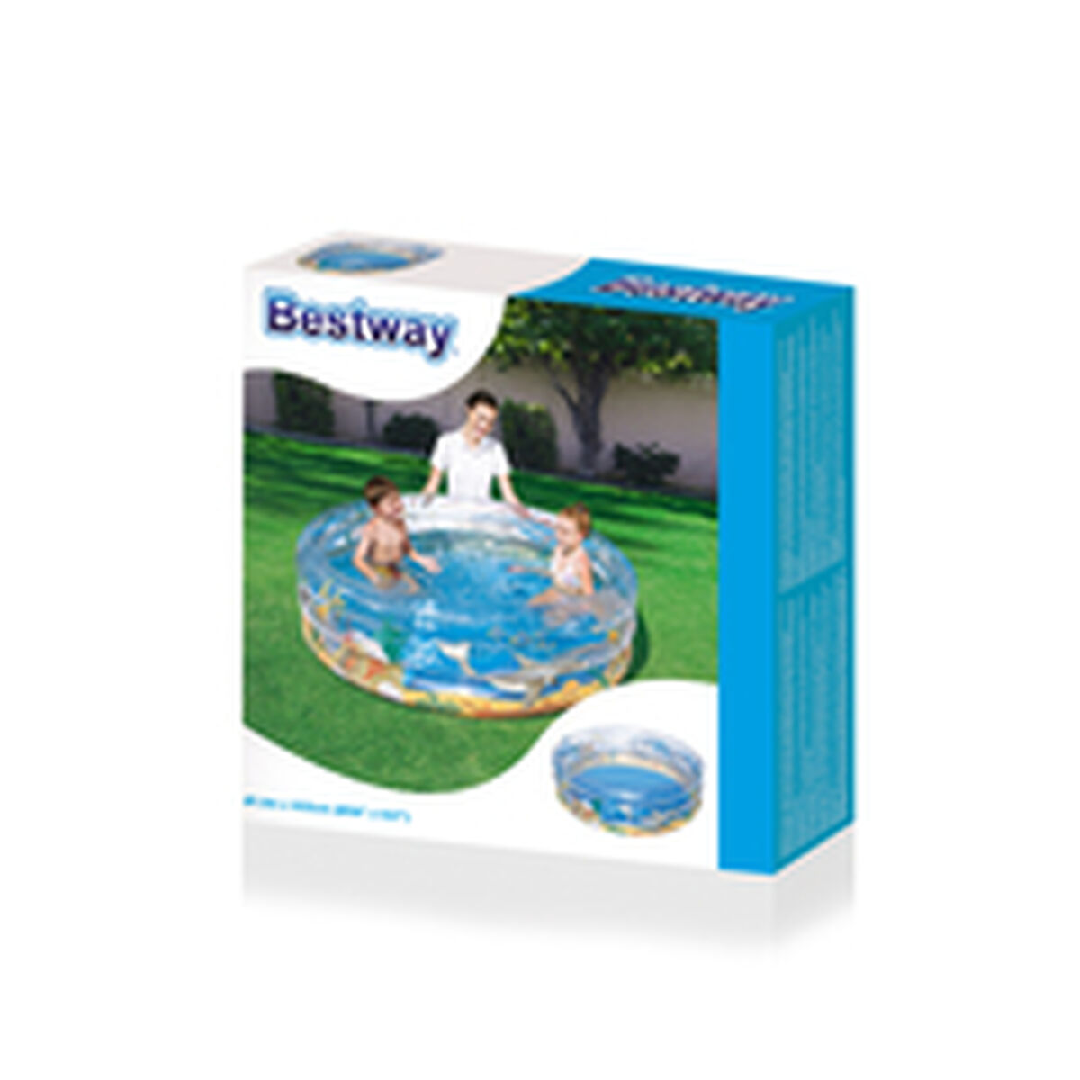 Bestway Uppblåsbar Pool 3 Ringar Transparent Tropisk 150x53 cm +6 År Trädgård 51045 - 14
