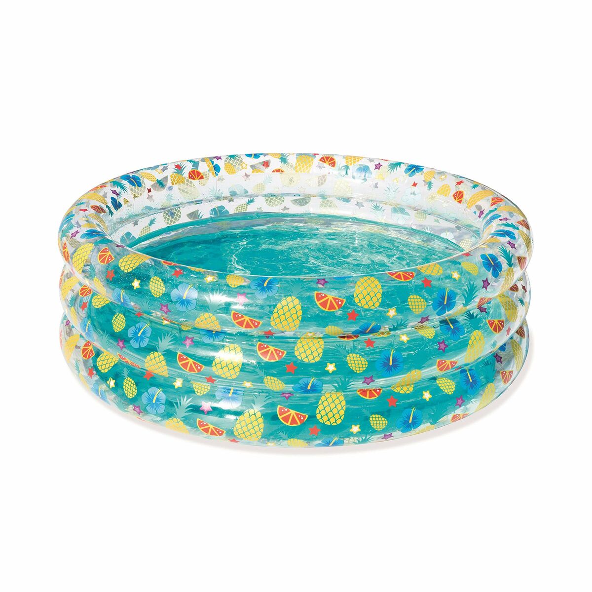 Bestway Uppblåsbar Pool 3 Ringar Transparent Tropisk 150x53 cm +6 År Trädgård 51045 - 11