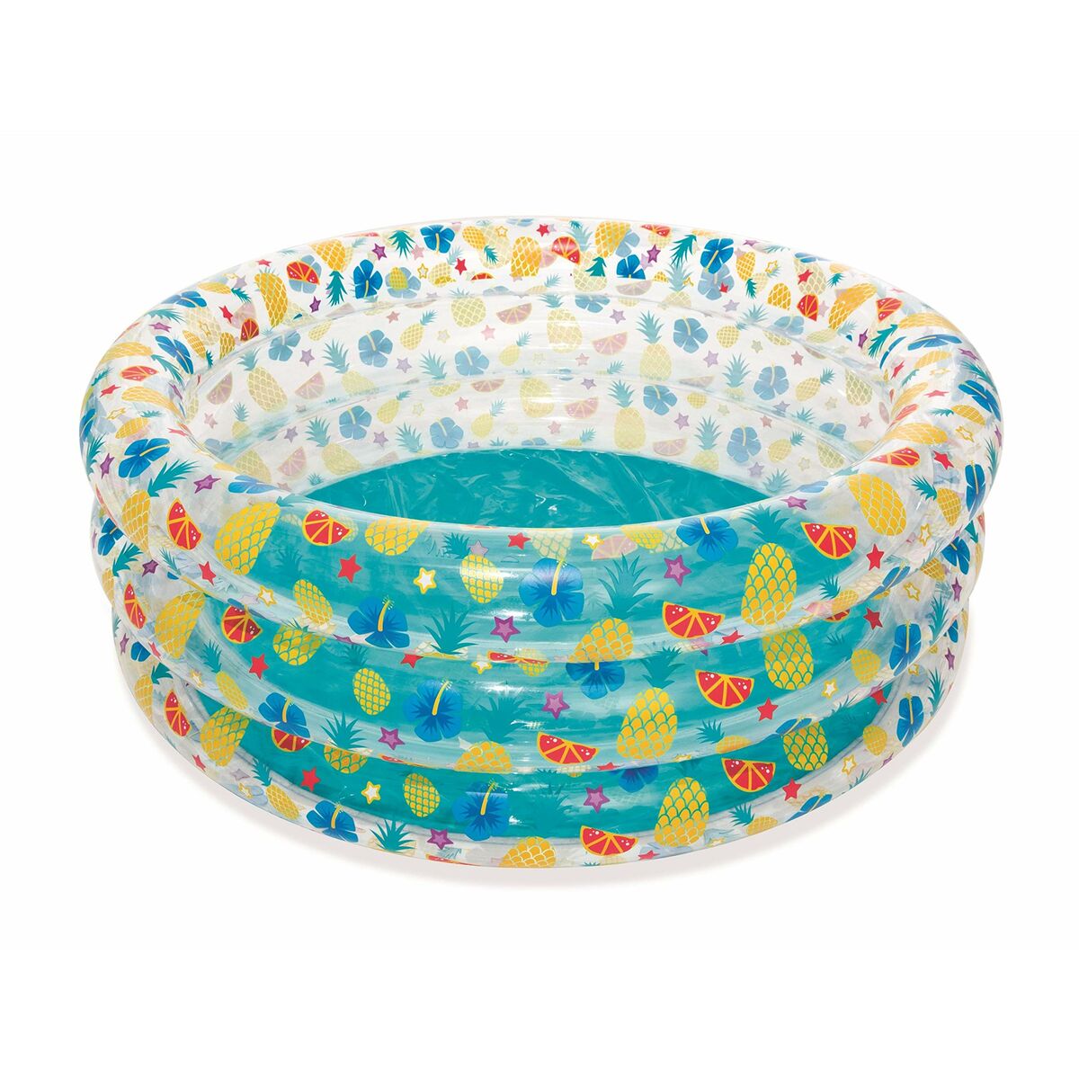 Bestway Uppblåsbar Pool 3 Ringar Transparent Tropisk 150x53 cm +6 År Trädgård 51045 - 5