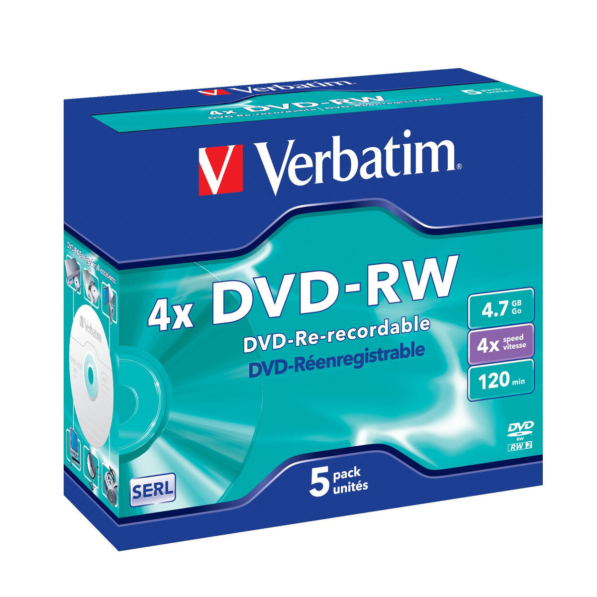 DVD-RW Verbatim VB-DMW44JC 5 antal