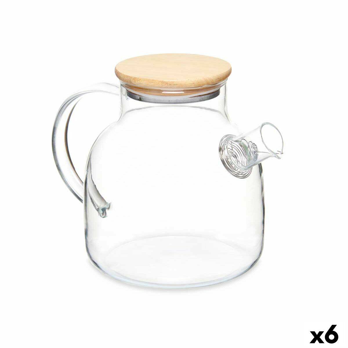 Karaff med infusionsfilter Bambu Borosilikatglas 1,2 L 22 x 16 x 14 cm (6 antal)