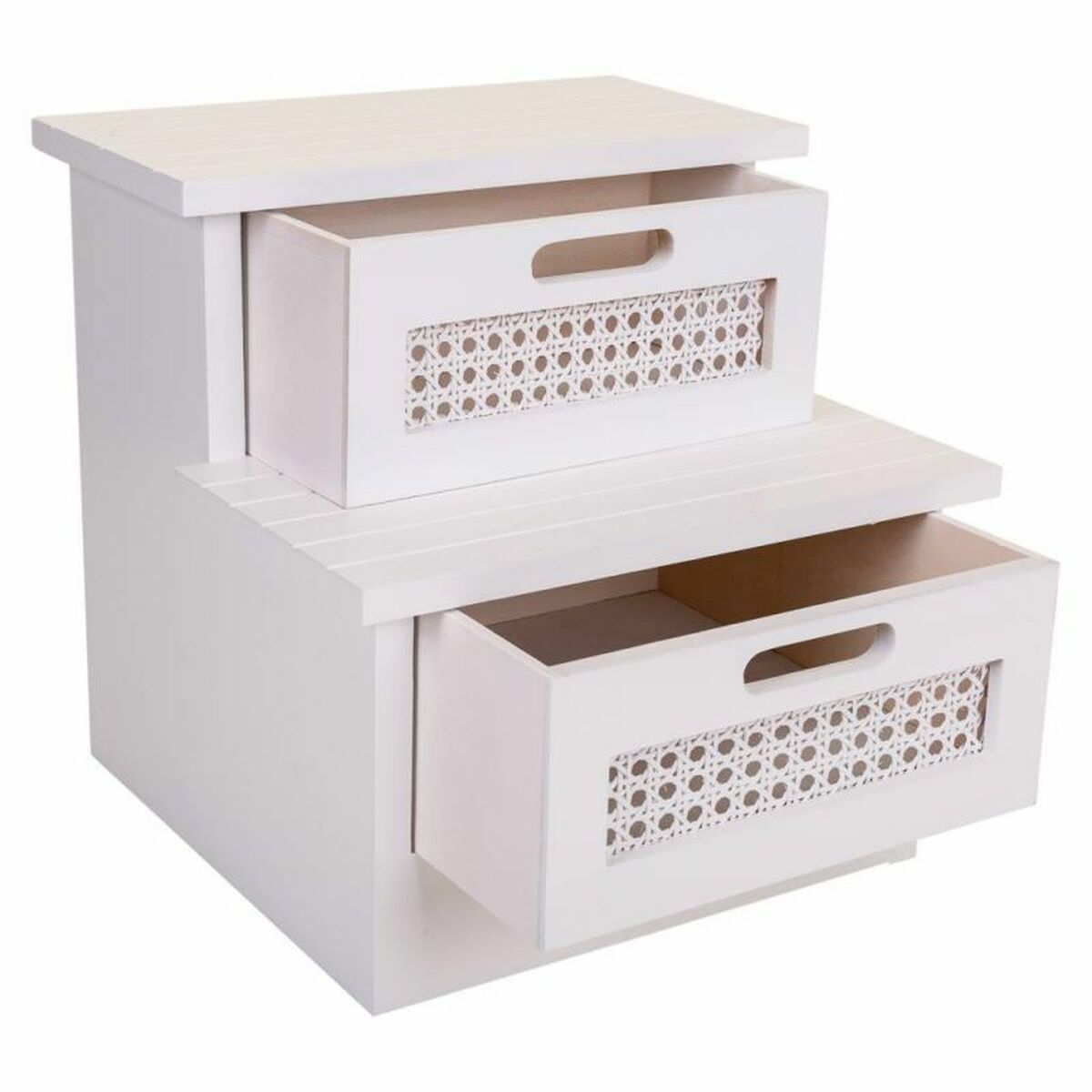 Sittpall Alexandra House Living Vit Paulowniaträ Trä MDF 34 x 34 x 34 cm Trappa - 4