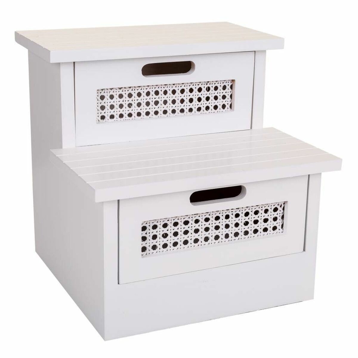 Sittpall Alexandra House Living Vit Paulowniaträ Trä MDF 34 x 34 x 34 cm Trappa