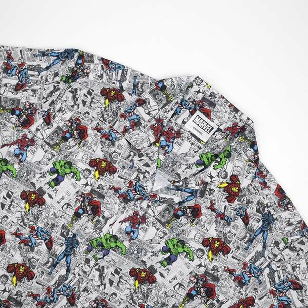 T-shirt med kortärm Herr Marvel Ljusgrå - 3