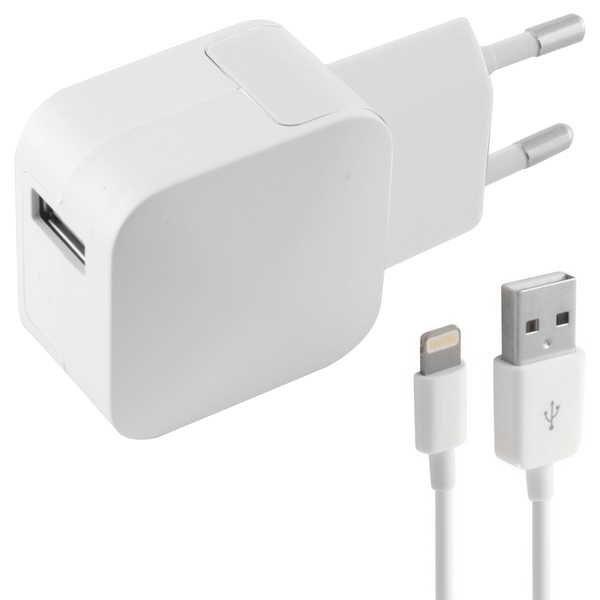 Väggladdare + lightning MIFI-kabel KSIX Apple-compatible 2.4A USB iPhone