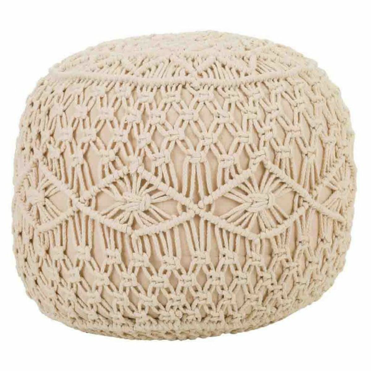 Puff Alexandra House Living Kräm Bambu Badsvamp Trä MDF 50 x 30 x 50 cm