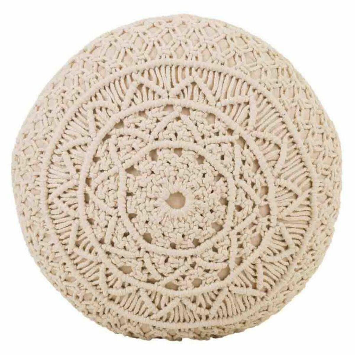 Puff Alexandra House Living Kräm Bambu Badsvamp Trä MDF 50 x 30 x 50 cm - 3