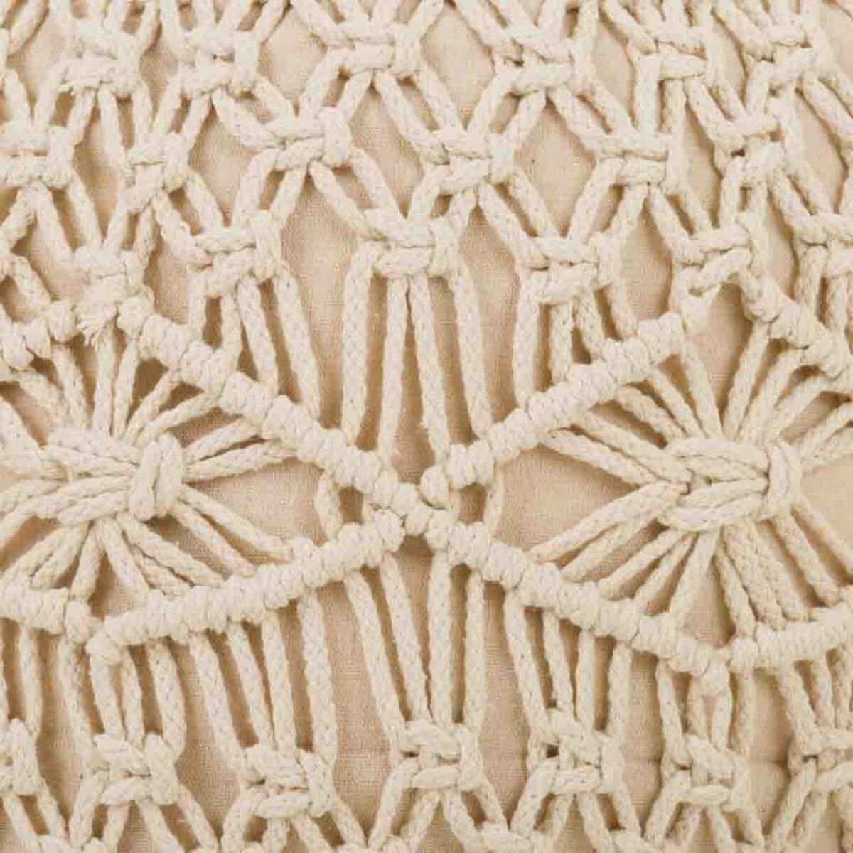 Puff Alexandra House Living Kräm Bambu Badsvamp Trä MDF 50 x 30 x 50 cm - 4