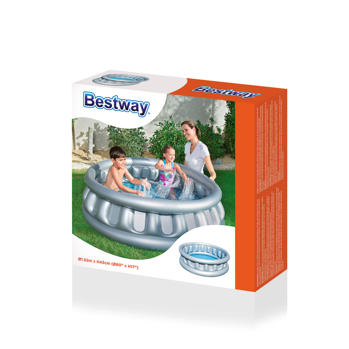 Bestway Uppblåsbar barnpool 3 kammare rymdskepp 152x43cm +3 år Trädgård 51080 - 2