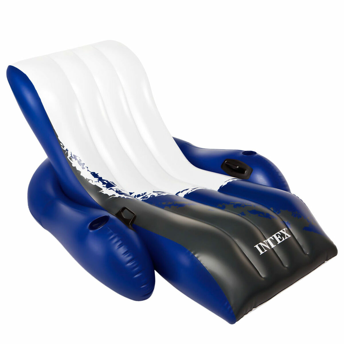 Uppblåsbar poolstol Intex Floating Recliner Blå Vit 180,3 x 66 x 134,6 cm (3 antal) - 10