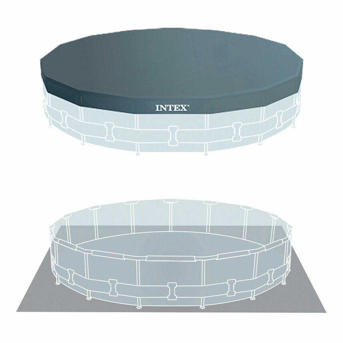 flyttbar pool Intex Prism Frame 457 x 122 cm Grå 16.805 l - 5