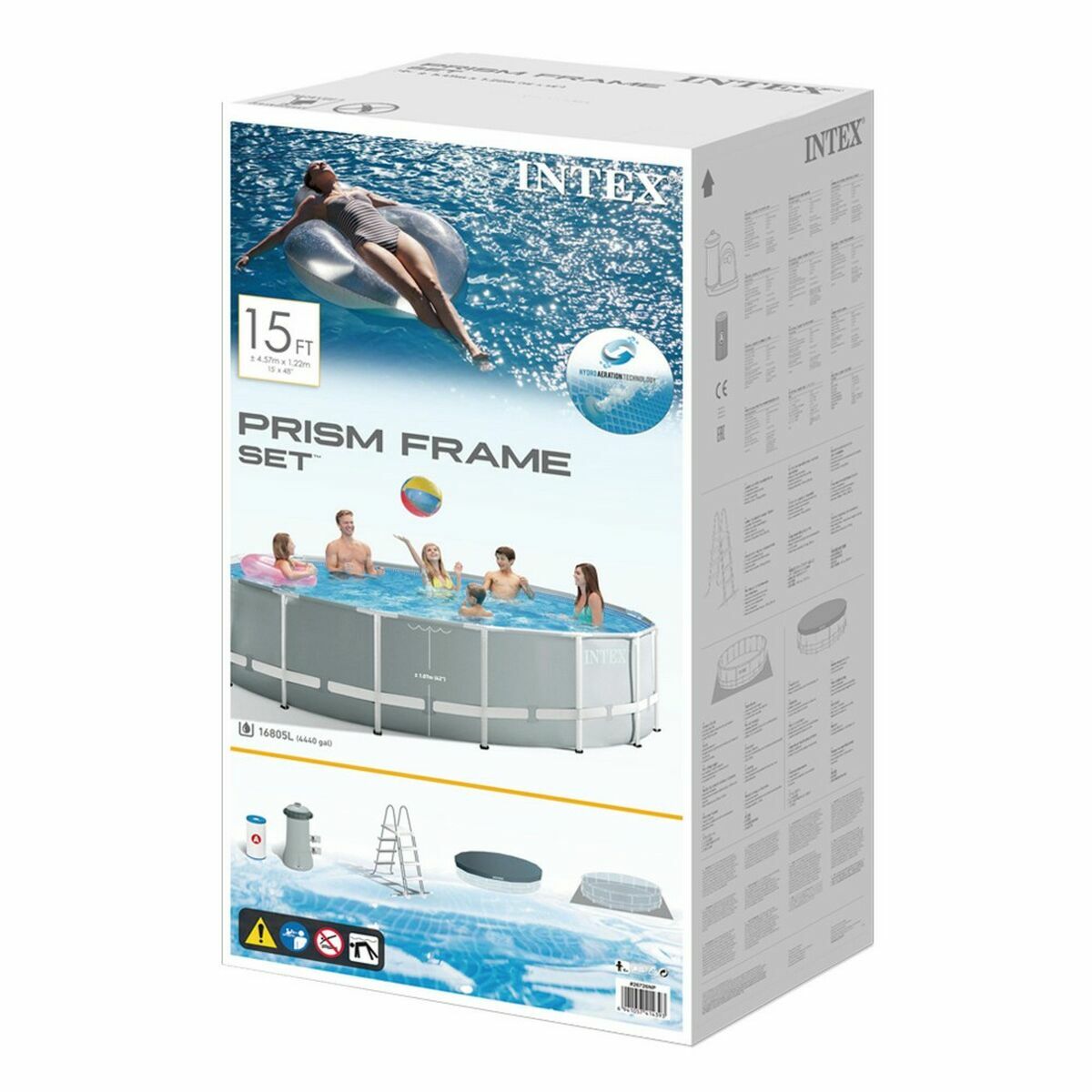 flyttbar pool Intex Prism Frame 457 x 122 cm Grå 16.805 l - 6