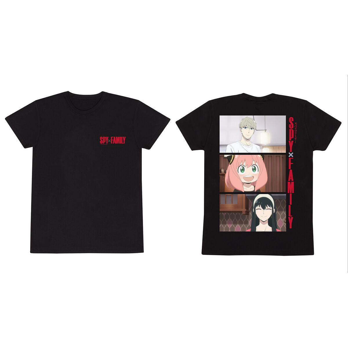 T-shirt med kortärm Spy X Family Trio Shots Svart Unisex - 2