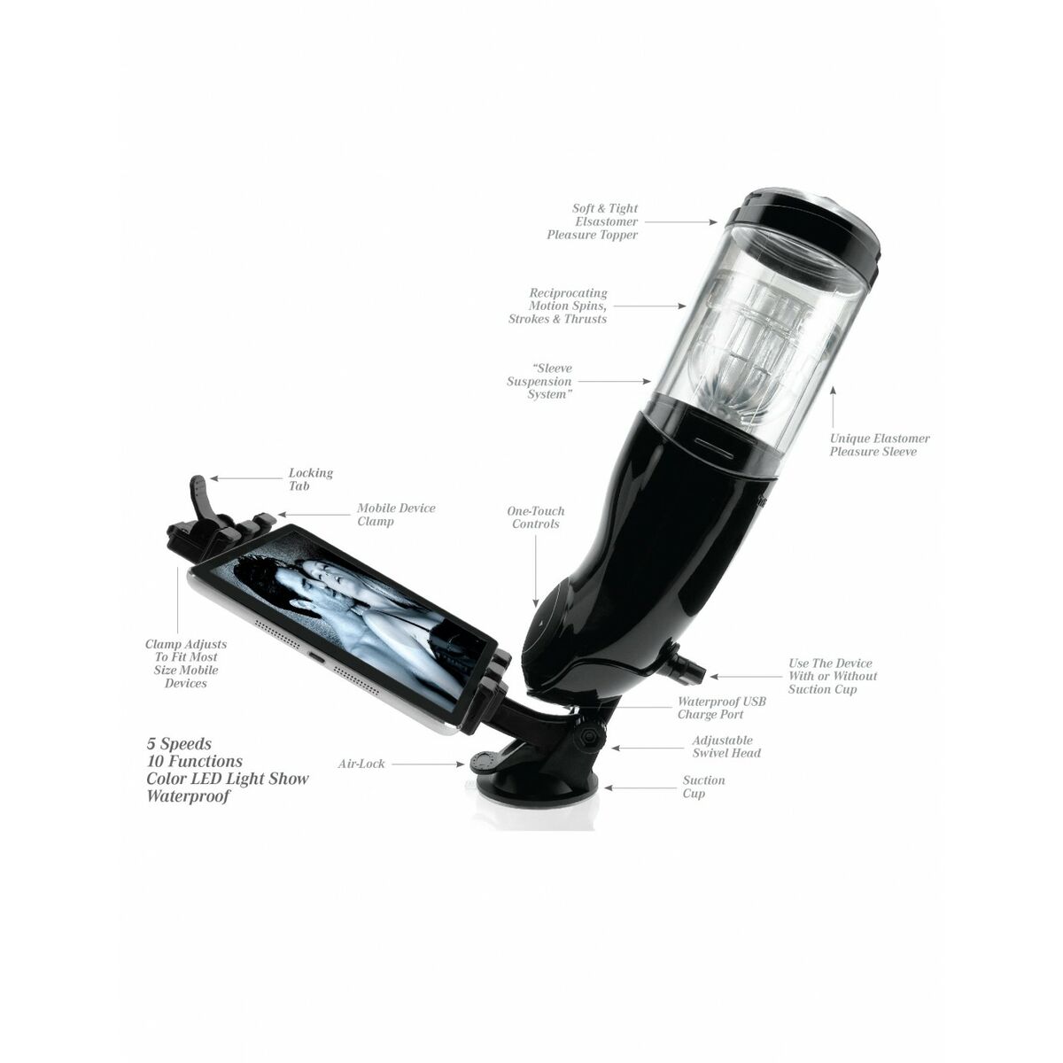 Masturberingsapparat Pipedream EXTREME MEGA-BATOR ASS BLACK - 3