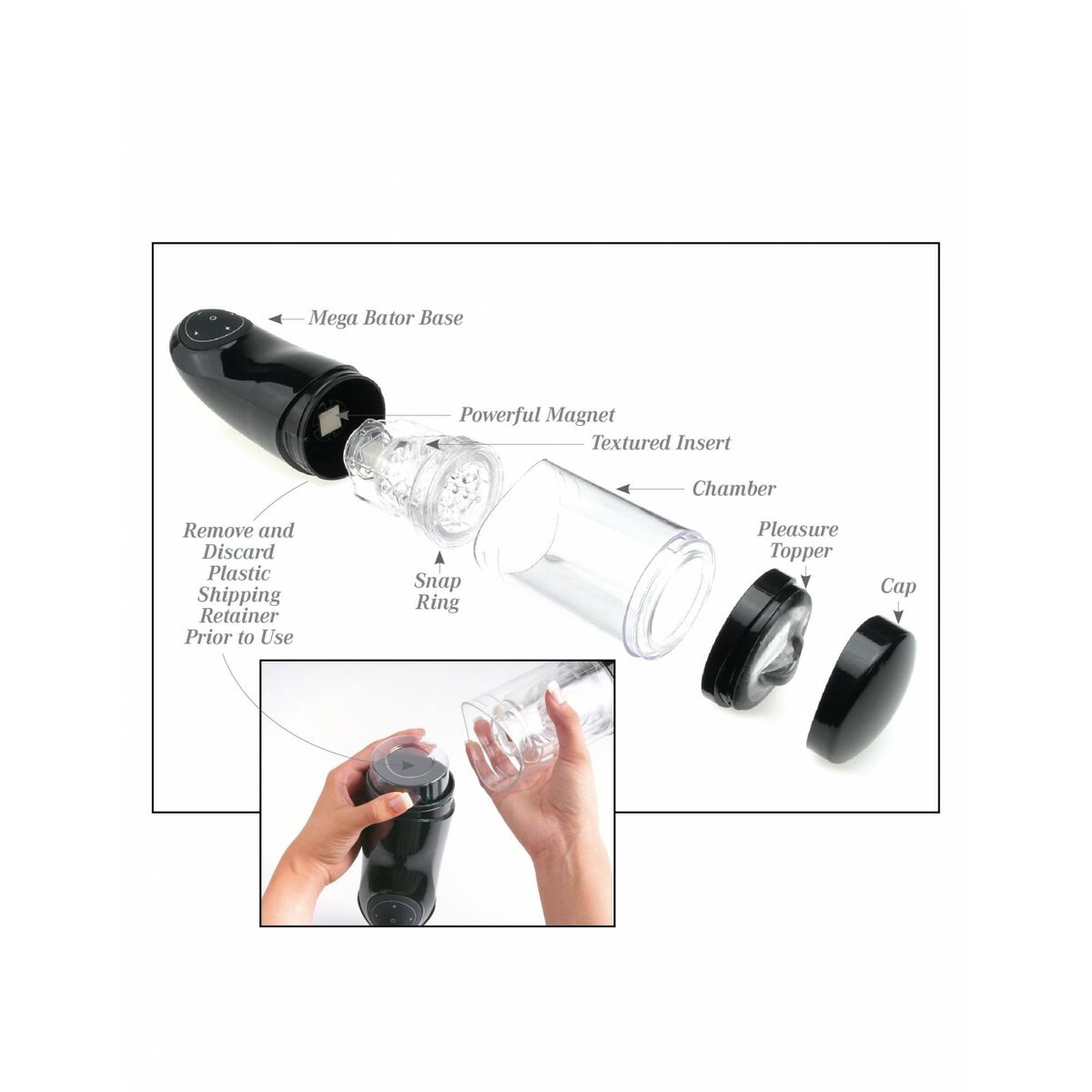 Masturberingsapparat Pipedream EXTREME MEGA-BATOR ASS BLACK - 7
