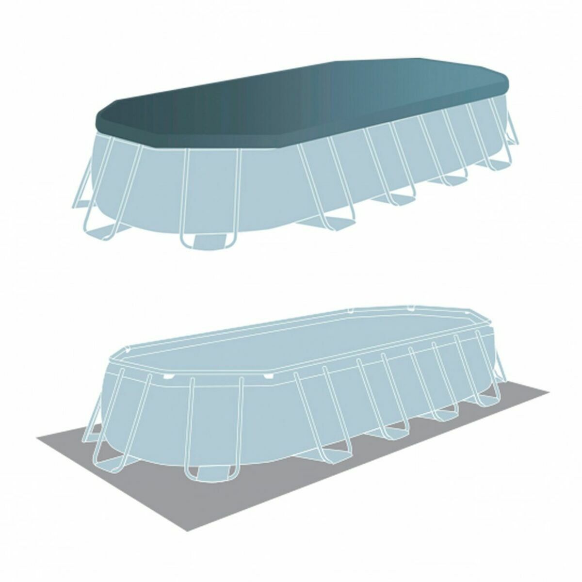 Bollhav Intex Prism Frame 610 x 122 x 305 cm 18.202 l Grå Oval - 5