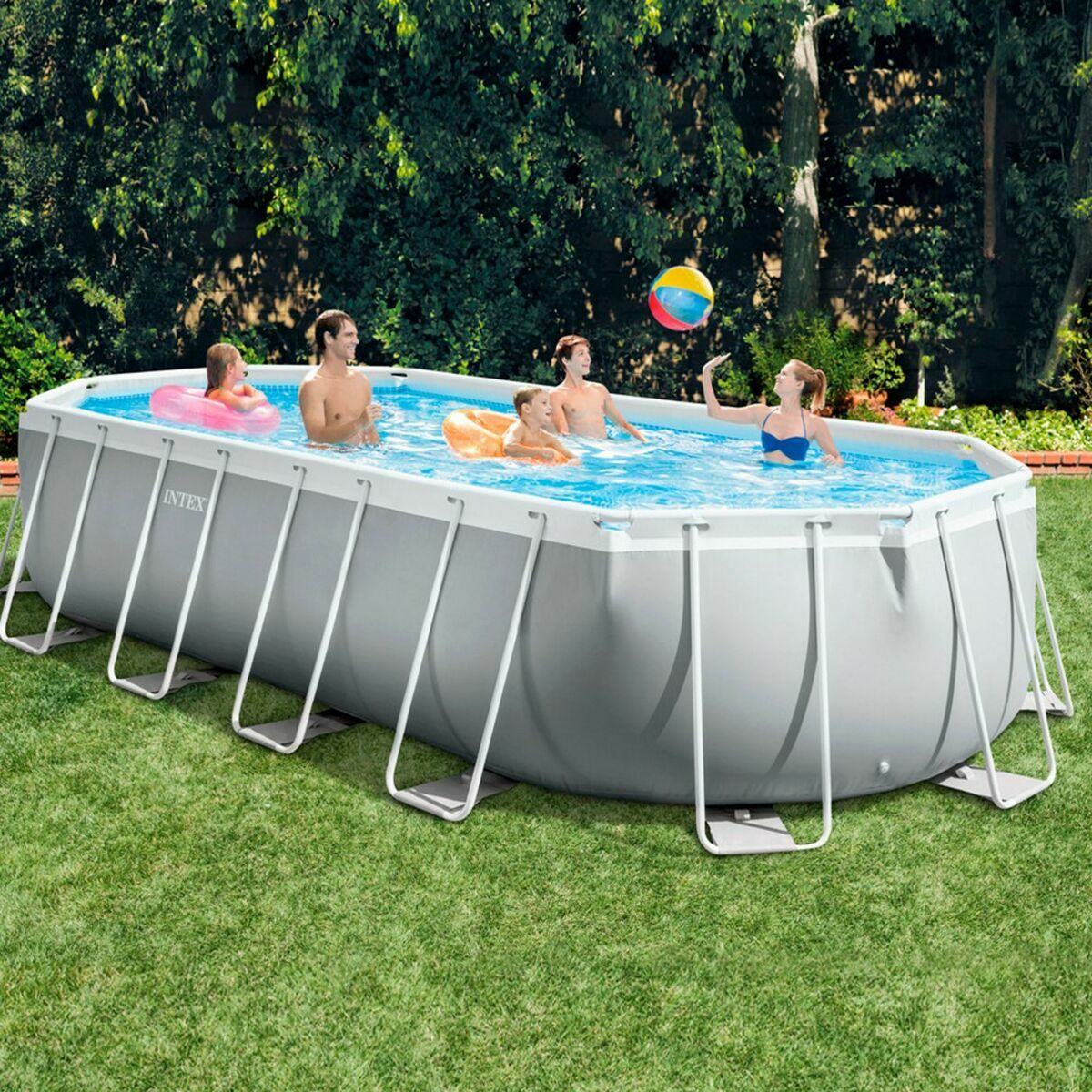Bollhav Intex Prism Frame 610 x 122 x 305 cm 18.202 l Grå Oval - 2