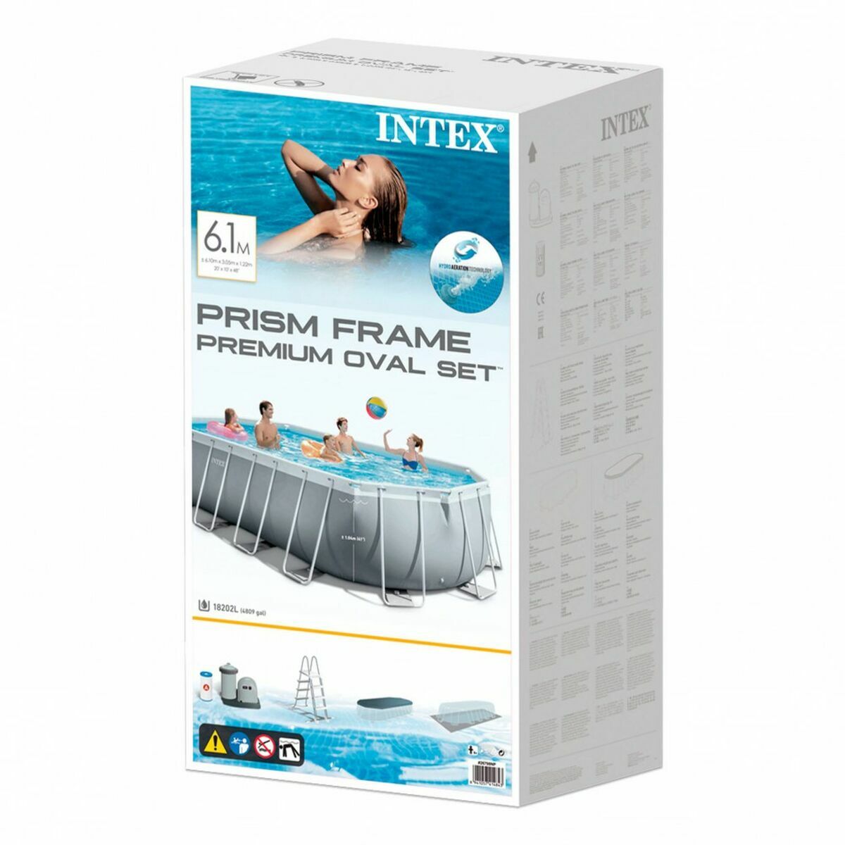 Bollhav Intex Prism Frame 610 x 122 x 305 cm 18.202 l Grå Oval - 6