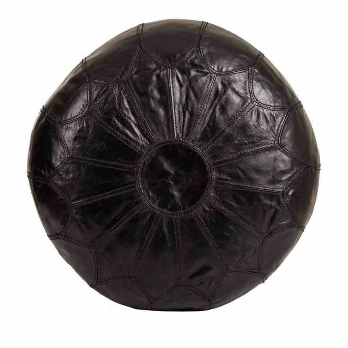 Puff Alexandra House Living Svart Läder 48 x 35 x 48 cm - 3