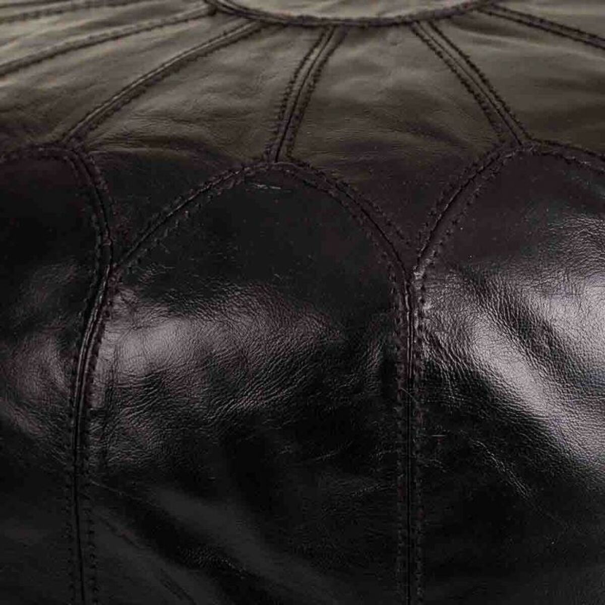 Puff Alexandra House Living Svart Läder 48 x 35 x 48 cm - 4