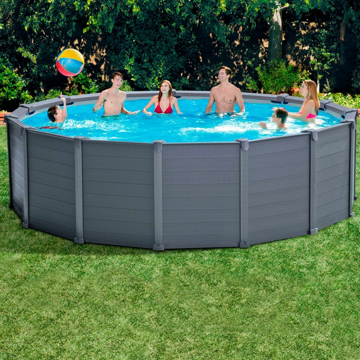 Rund Bassäng med Filtreringssystem Intex 478 x 124 cm 16.500 l Rund - 2
