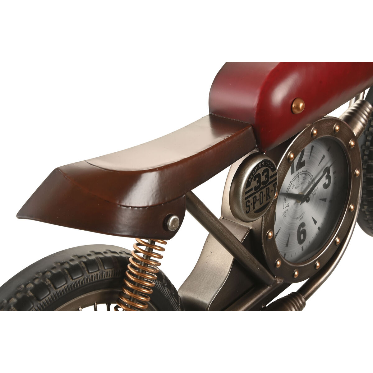 Väggklocka Home ESPRIT Röd Gyllene PVC Metall Motorcykel Vintage 95 x 12 x 43,5 cm - 2