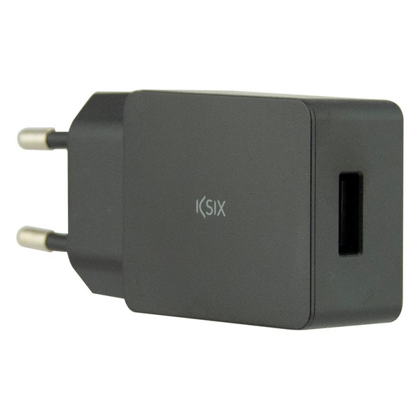Väggladdare + USB A till USB C Kabel KSIX USB Svart - 2