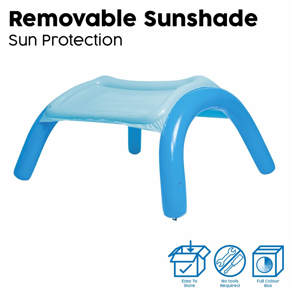 Bestway Uppblåsbar Barnpool Avtagbart Tak 140x140x114 cm +2 År Trädgård 52192 - 8