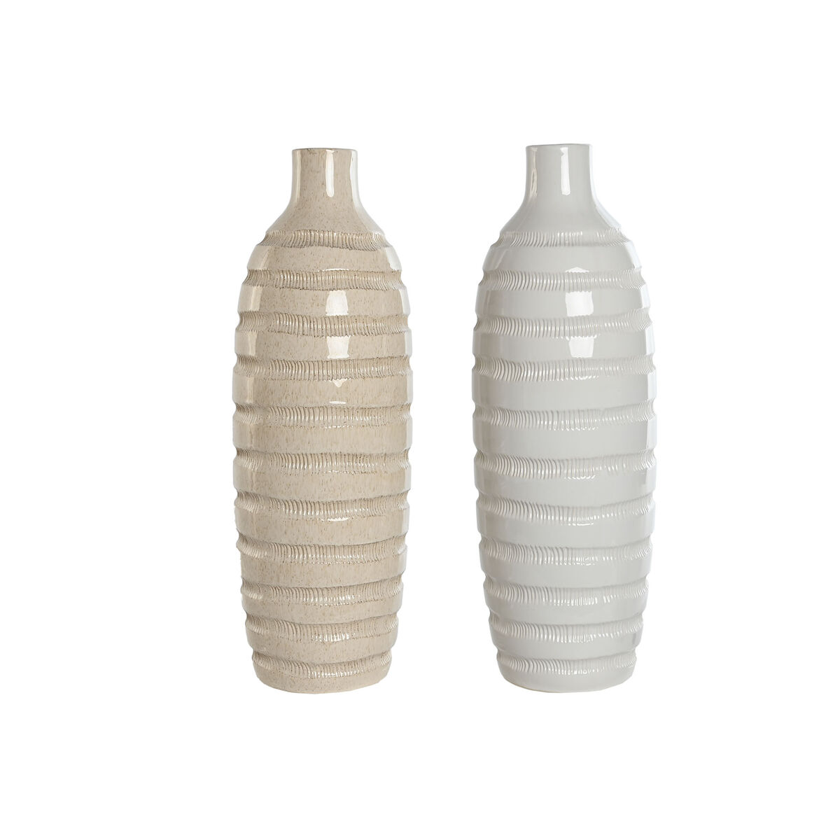Vas Home ESPRIT Beige Keramik 19 x 19 x 55 cm (2 antal)