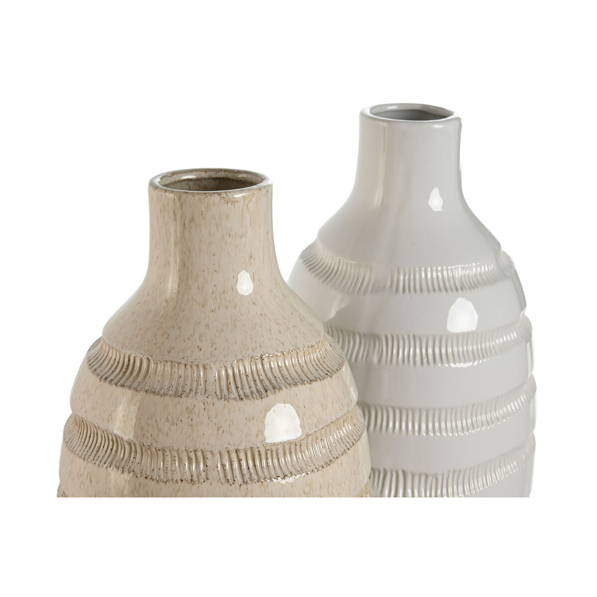 Vas Home ESPRIT Beige Keramik 19 x 19 x 55 cm (2 antal) - 2