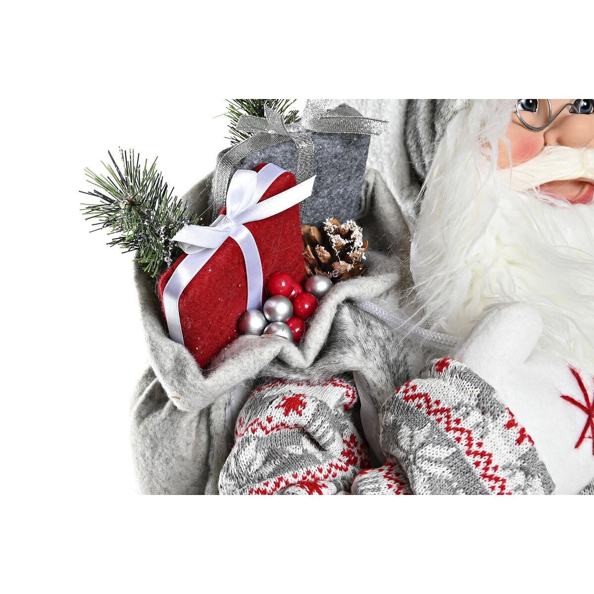 Dekoration DKD Home Decor Tomte Vit Röd Grå PVC 45 x 34 x 83 cm - 3