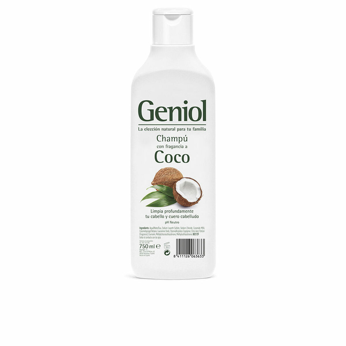 djupt rengörande schampo Geniol Kokosnöt 750 ml