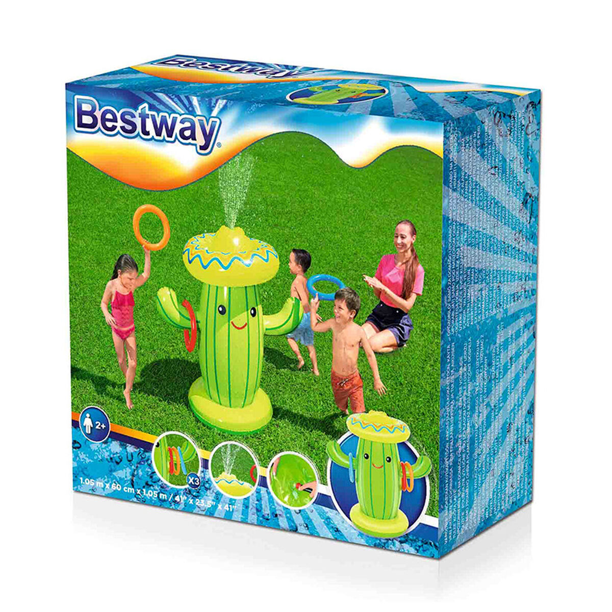 Bestway Uppblåsbar Sprinkler Kaktus 105x60x105 cm +2 År Trädgård 52281 - 9