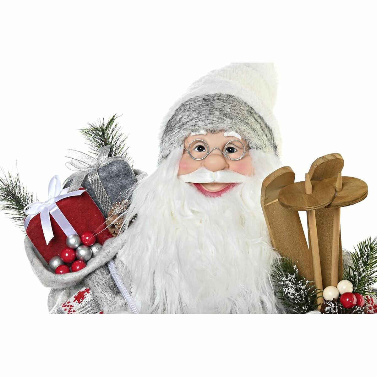 Julgranskula DKD Home Decor Vit Röd Grå Tomte 32 x 20 x 64 cm - 3