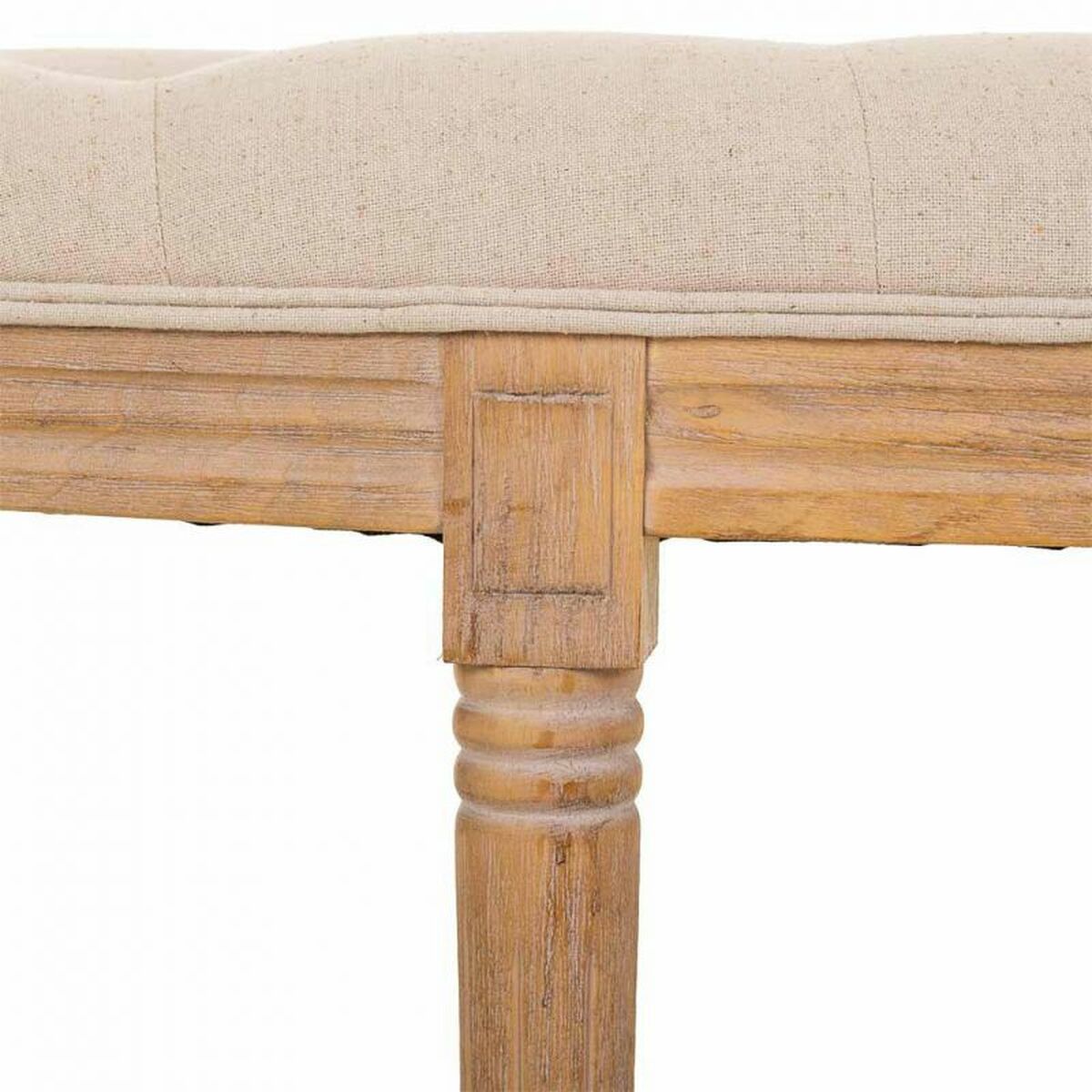 Sittpall Alexandra House Living Kräm Gummiträ 45 x 48 x 125 cm - 5