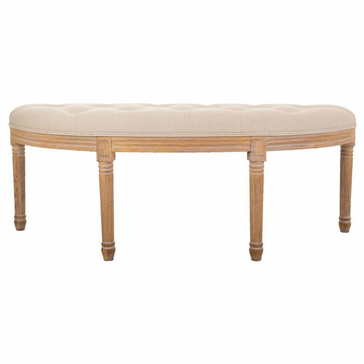 Sittpall Alexandra House Living Kräm Gummiträ 45 x 48 x 125 cm - 2
